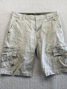 Y2K Point Zero Canvas Cargo Shorts Men's Size 34 Army Military Baggy Tech Wear